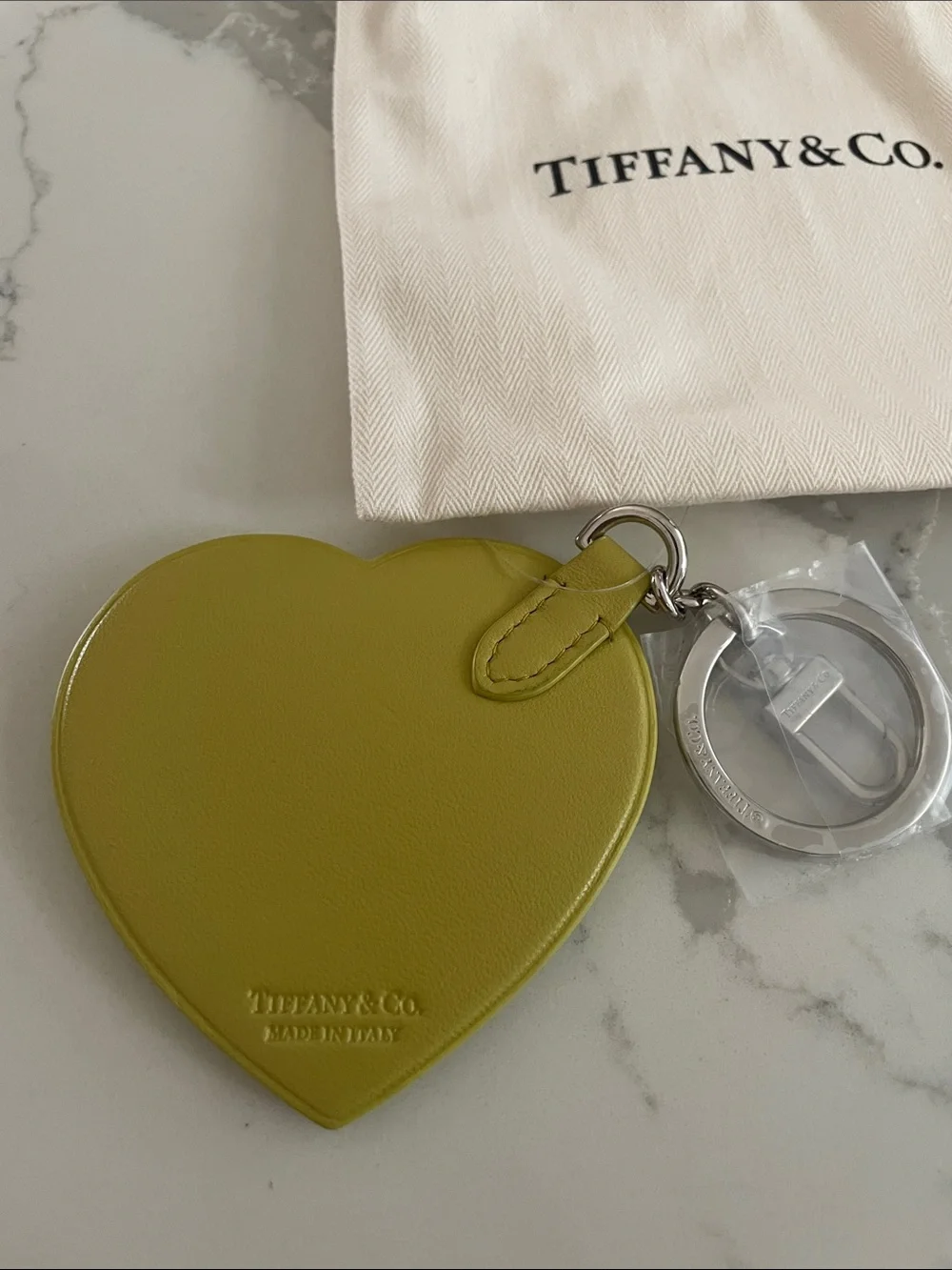 Return to Tiffany & Co. Yellow-Green Heart Key Charm