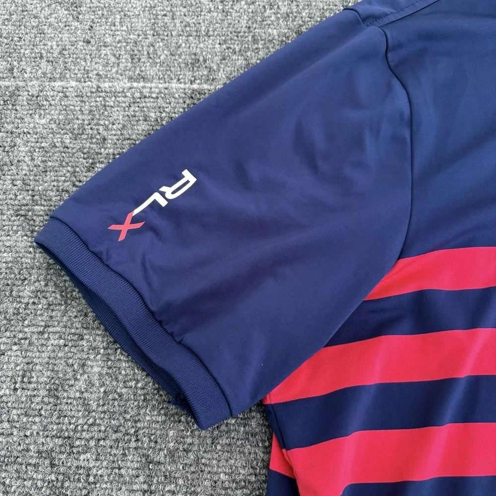 Gozzer Ranch Ralph Lauren RLX Golf Polo Men's Sz‎ XL Color Block Pocket Blue Red