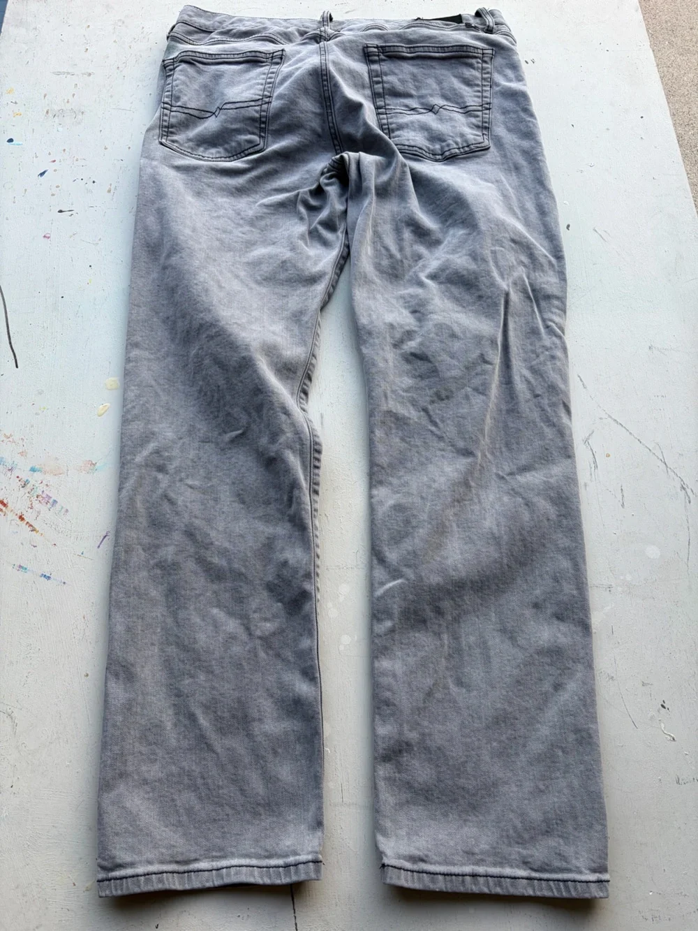 Men's Lucky Brand Jeans Gray 221 Straight Denim 36x32 Zip Original Stretch City