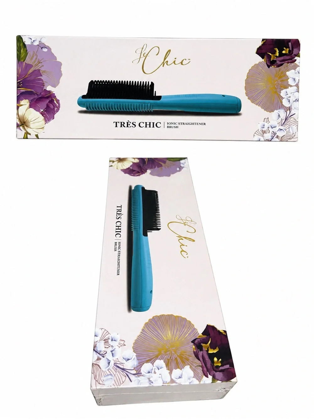 Le Chic Très Chic Ionic Hair Straightener Brush Blue New in Box