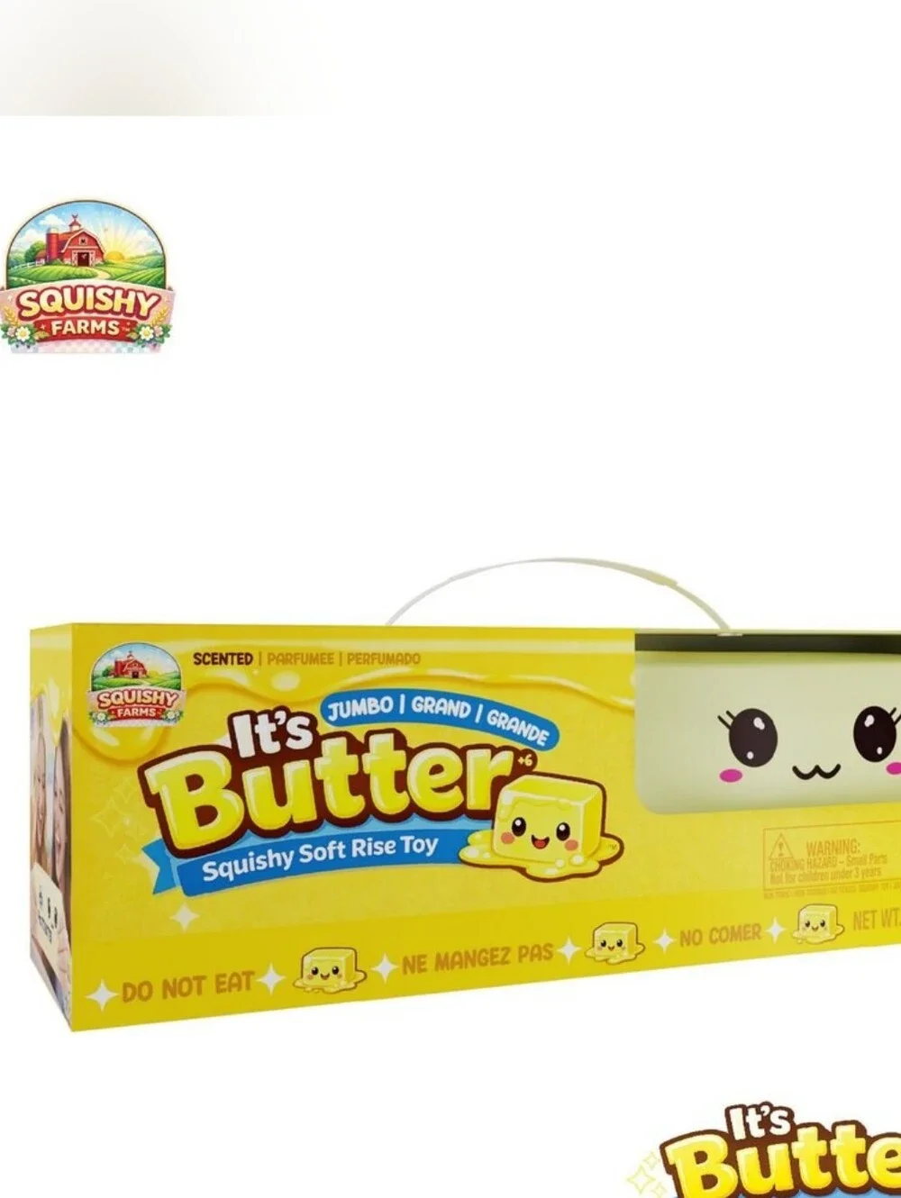 Squishy Farms It's Butter 2.0 Jumbo Squeeze Toy, Butter Scent, 10.4 in Fidget