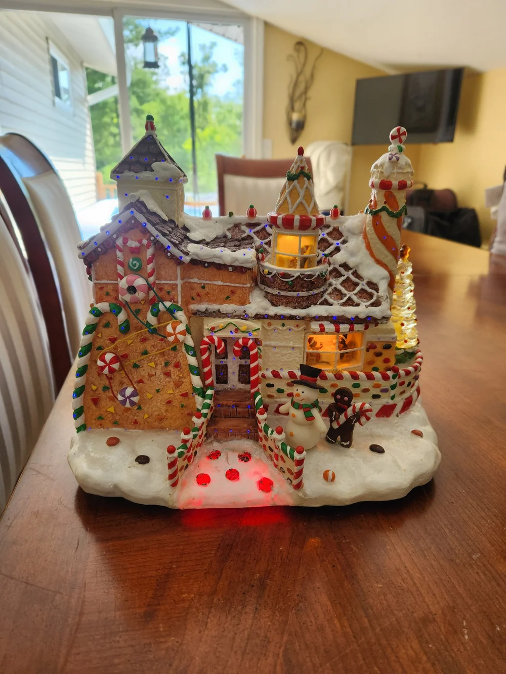 Vintage Cracker Barrel Holiday Gingerbread LED Decorative House - Multicolor