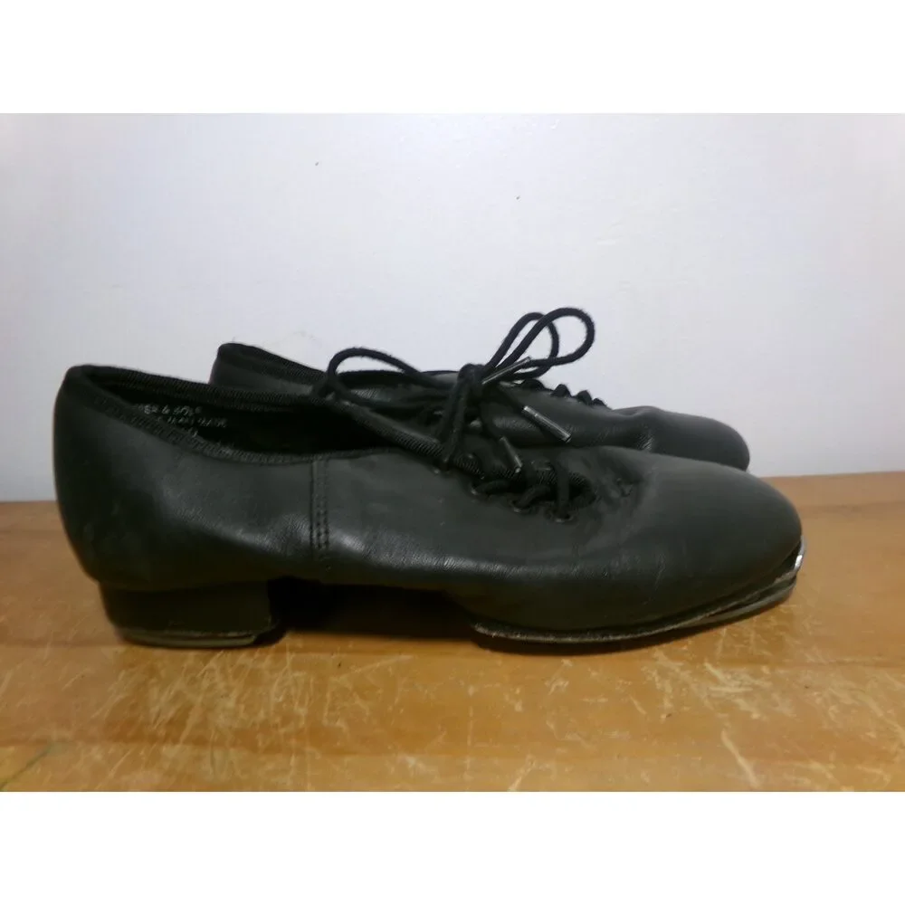 Pre-Owned Dance Split Sole Buck Clogging Shoes Dancing Fair Kids 2.5M Black Oxf
