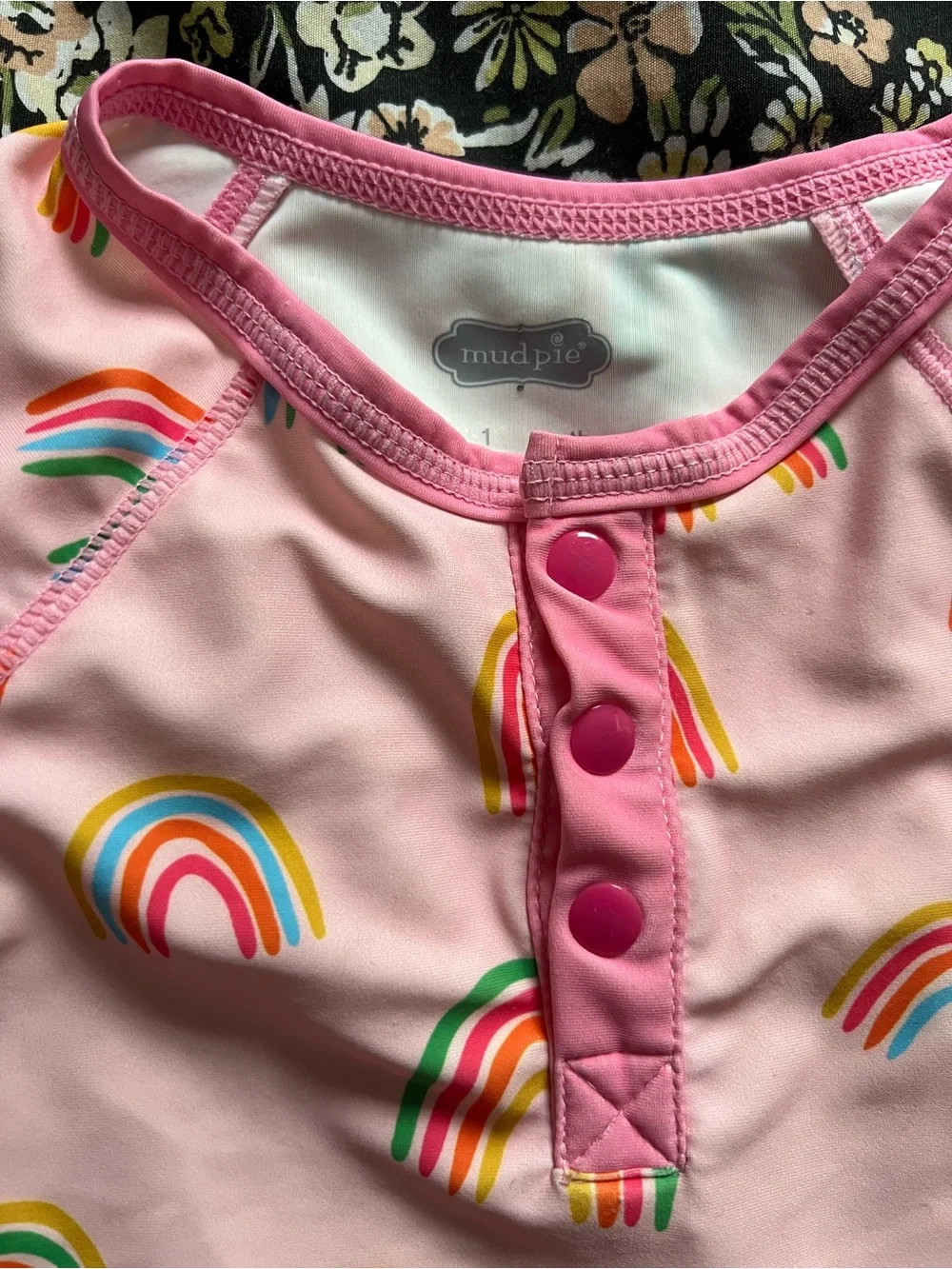 Mudpie Rainbow Long Sleeve One Piece Bathing Suit