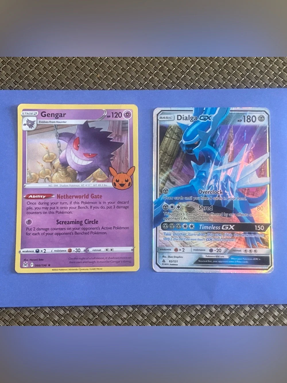 Pokemon Gengar & Dialga GX Trading Cards - Purple, Blue