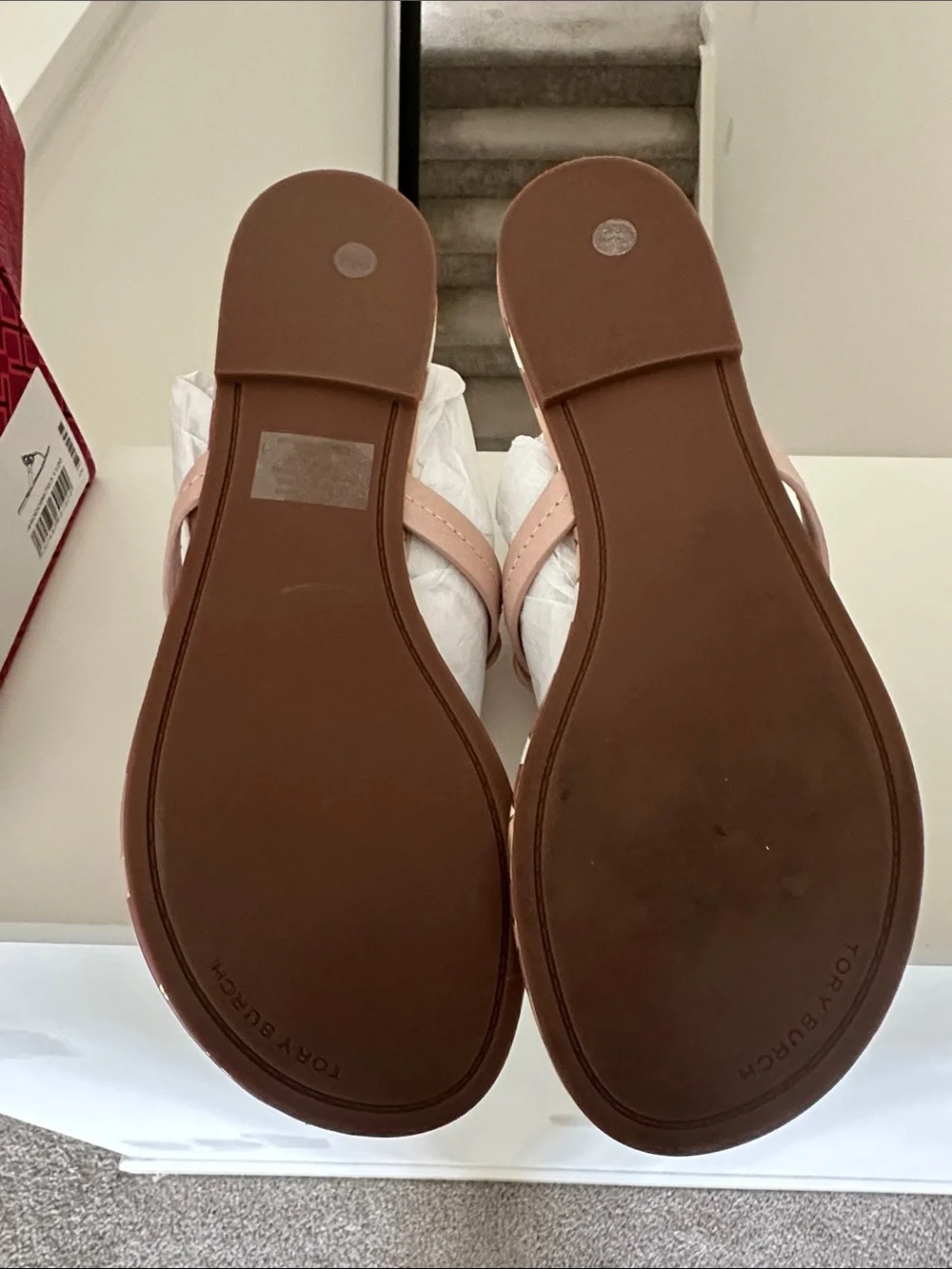 Tory Burch wear gold sandals