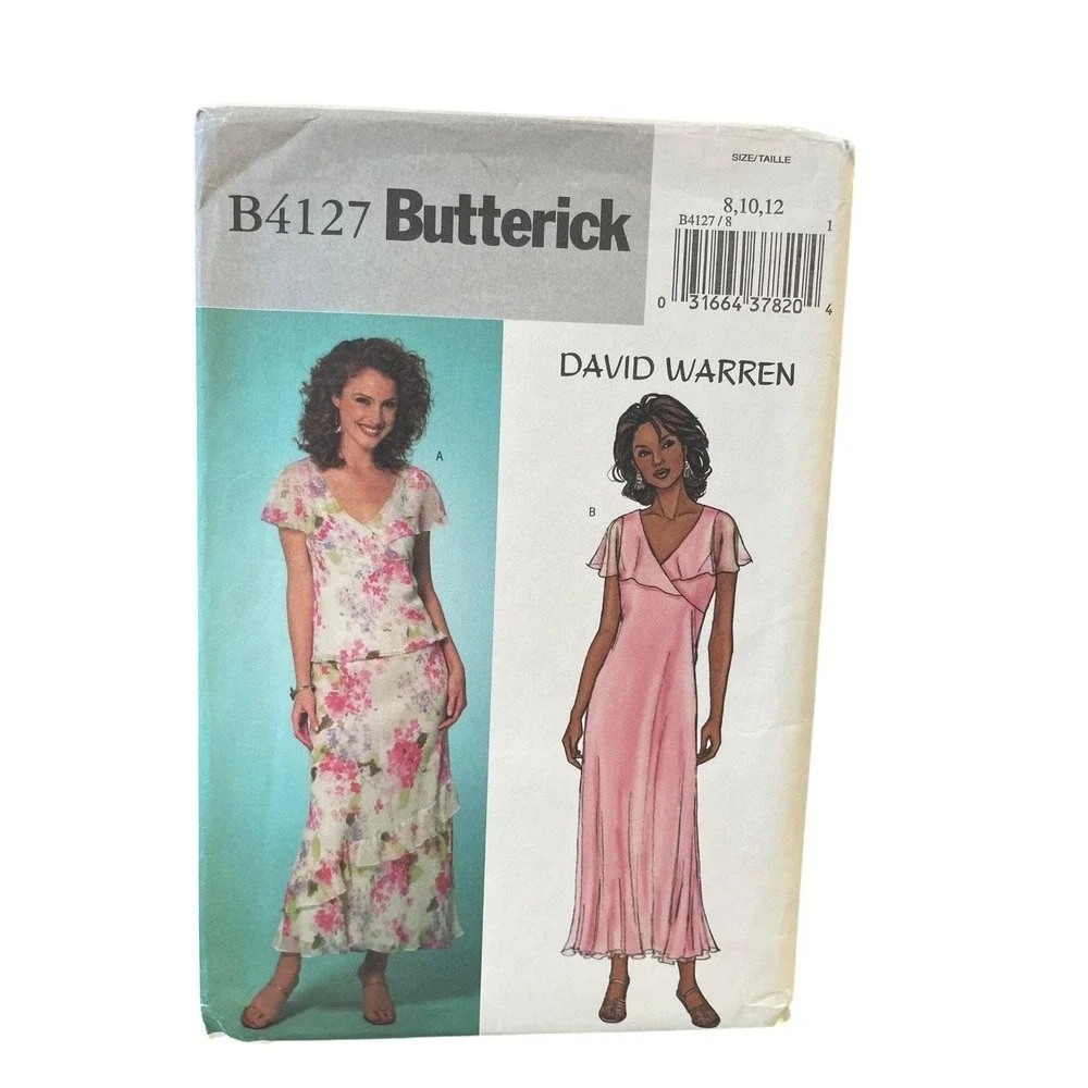 Butterick B4127 Dress Top Skirt Sewing Pattern Sizes 8-12 David Warren‎ UNCUT FF