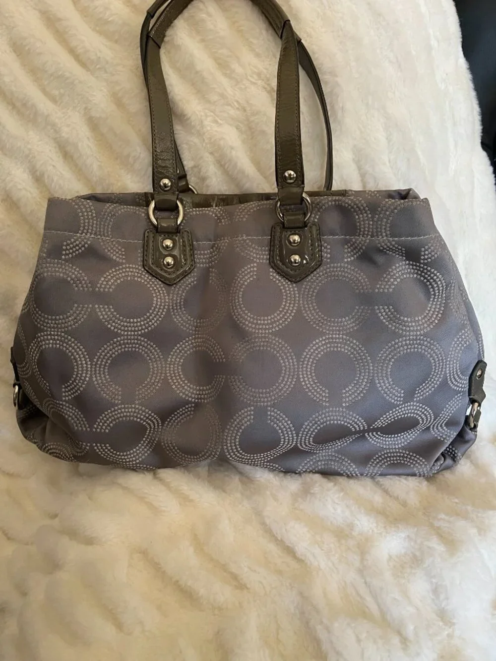 Coach Signature C Gray Medium Satchel Top Handle
