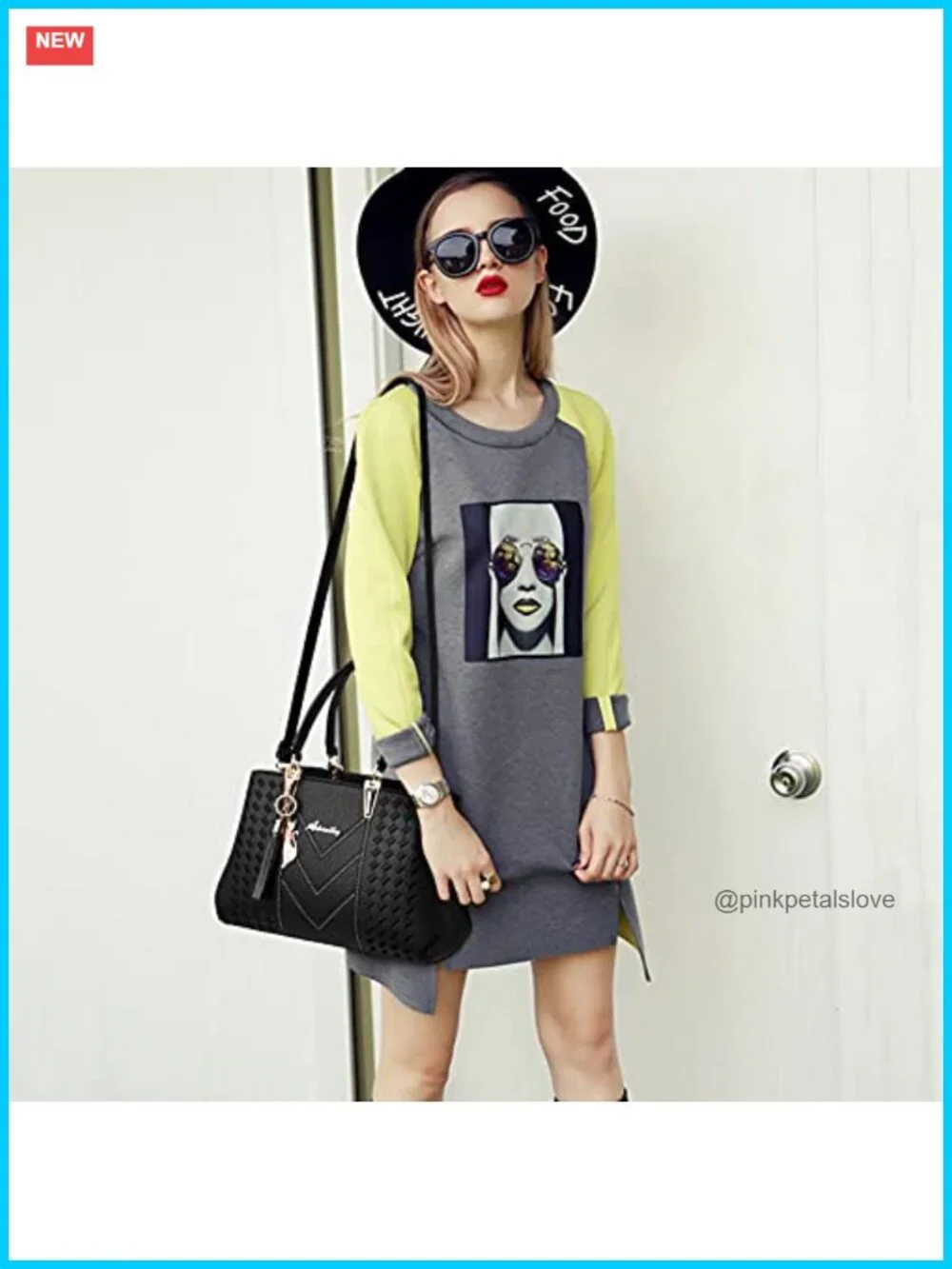 PU Leather Satchel Shoulder Bag Tote Crossbody Bag