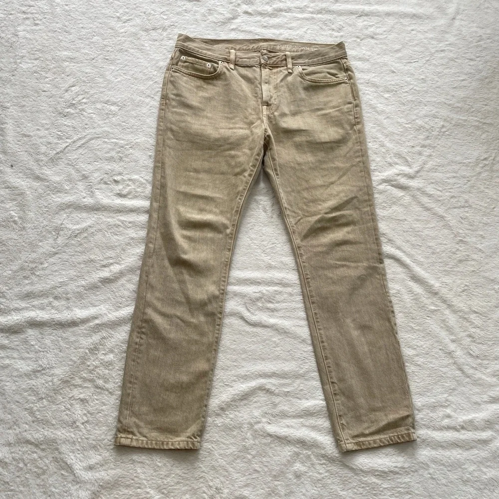 Outerknown SEA Jeans Drifter Tapered Fit‎ Beige Tan Organic Cotton Pants 33x30