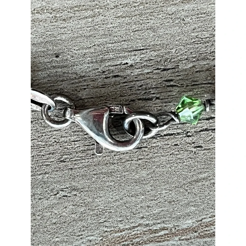 Kids Sterling Silver 925 Italy Rainbow Crystal Necklace and Bracelet Set Multi‎
