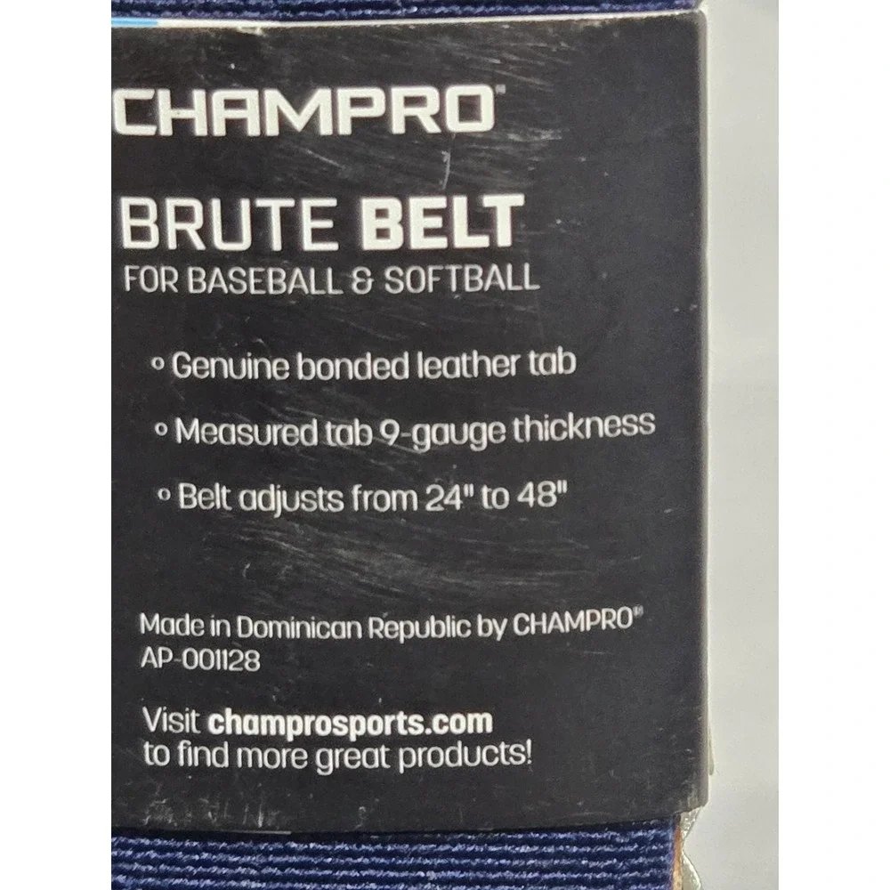 Champ Pro Brute Baseball/ Softball Leather Tab Belt Adult 1.5