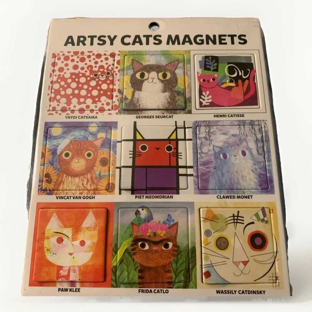 Mudpuppy Artsy Cats Magnets Set Fridge Magnets Art Cat‎ Gift New