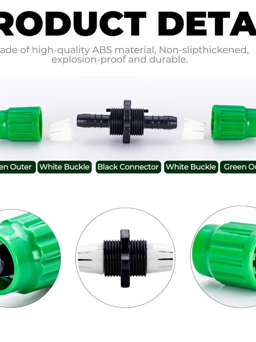 4 Sets Expandable Garden Hose Repair Kit - Universal Dual-Channel Hose Female Ma