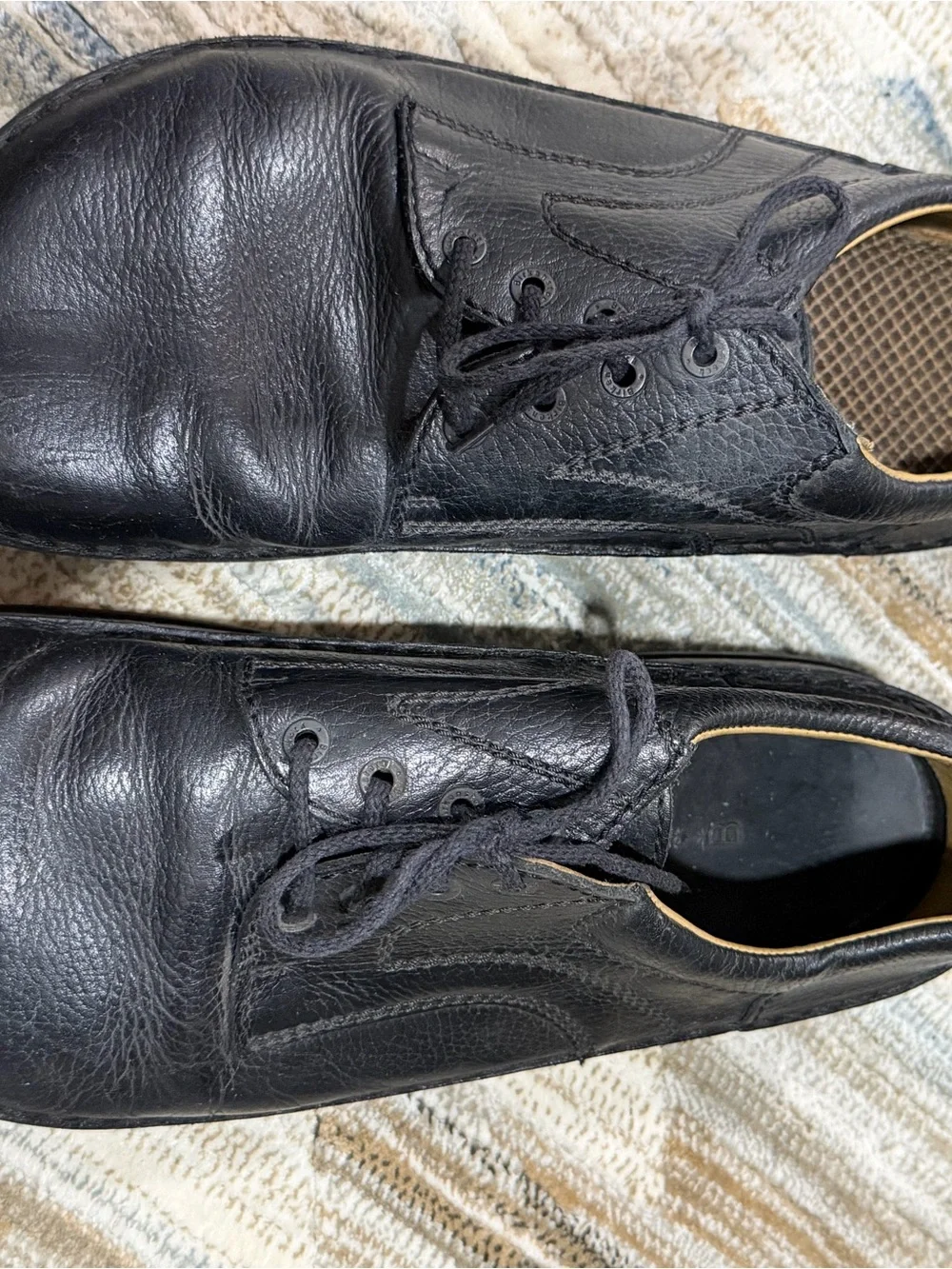 Birkenstock Black Leather Men's Lace-Up Derby Shoes