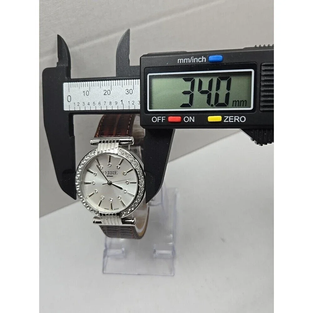 Ferre Milano 1L096 Swiss Made Womens Quartz Crystal Bezel Watch New Battery