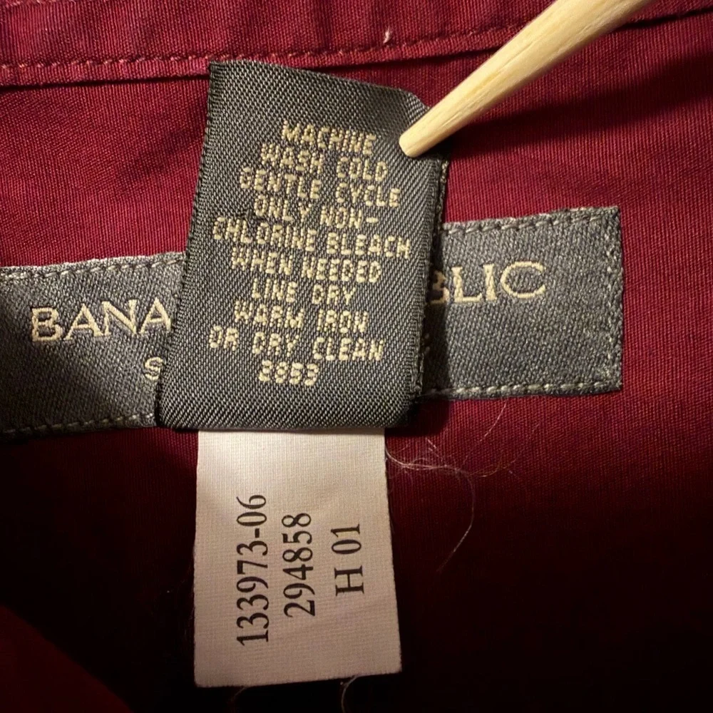 Men's‎ Dark Red Short Sleeve XL Button Down Classic Fit Shirt Banana Republic