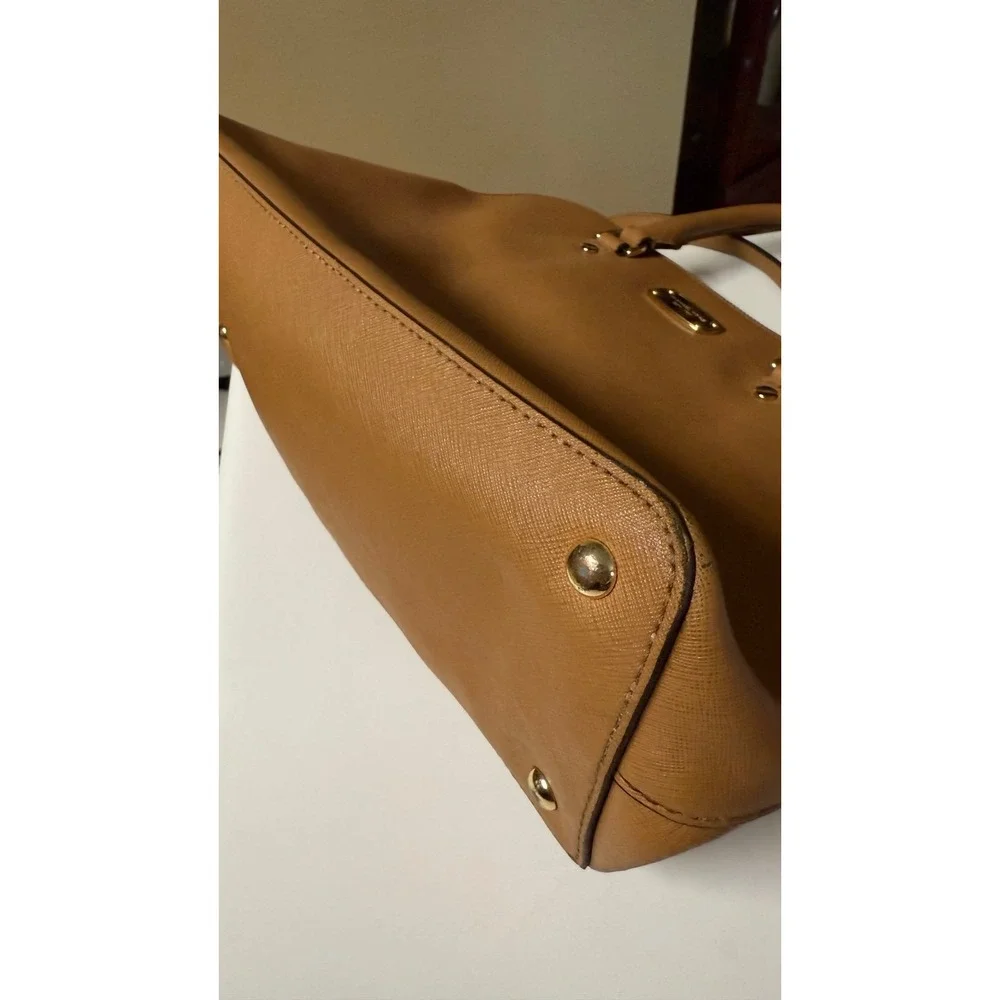 MICHAEL KORS MK LG Dome Satchel‎ Bag and matching wallet Tan Saffiano