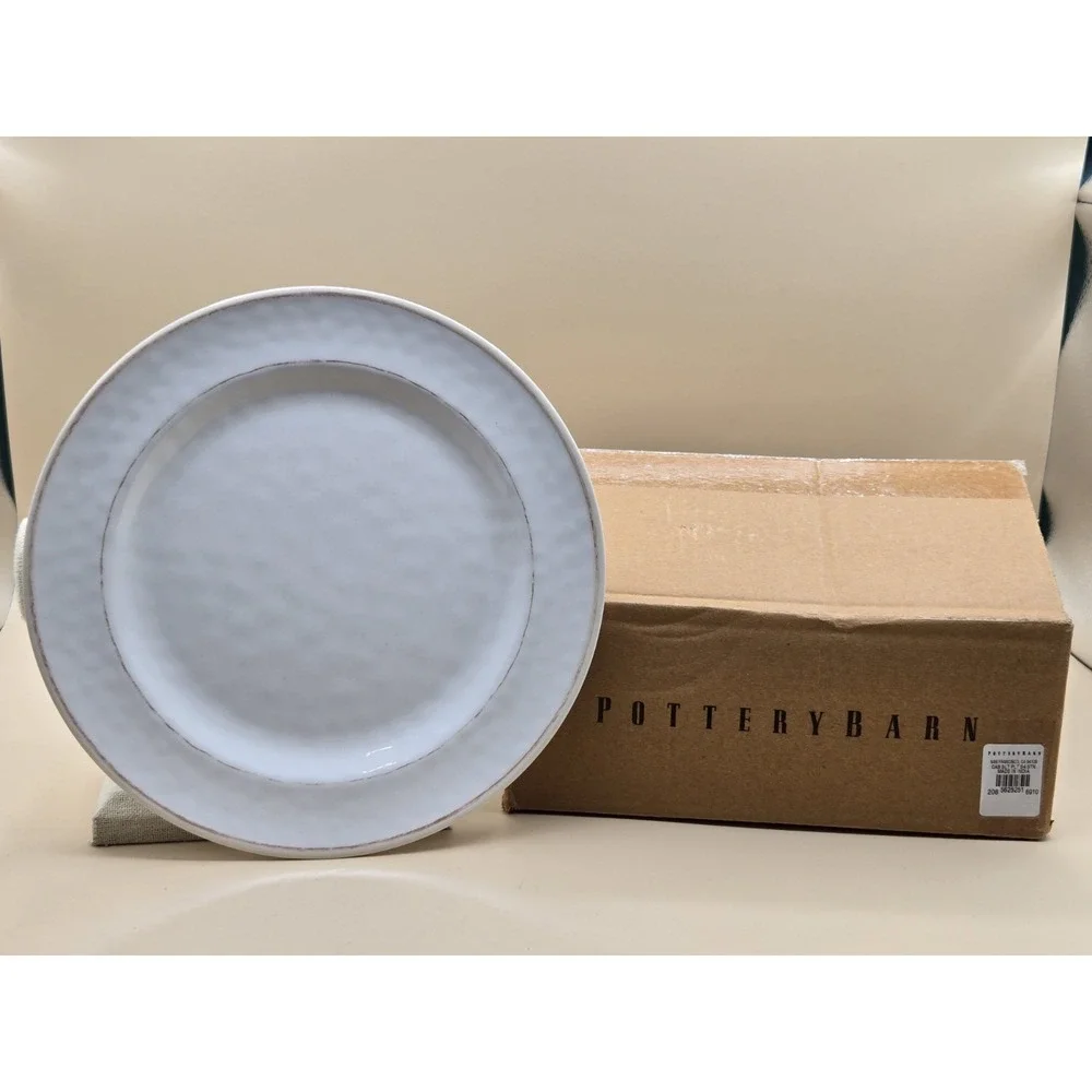 Pottery Barn Salad Plates Set Of 4 Cabana‎ Stone Melamine NEW 9