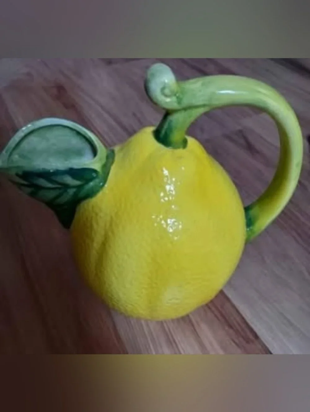Vintage Ceramic Lemon Water Pitcher Creamer Mr Man 1987 Taiwan Fruit