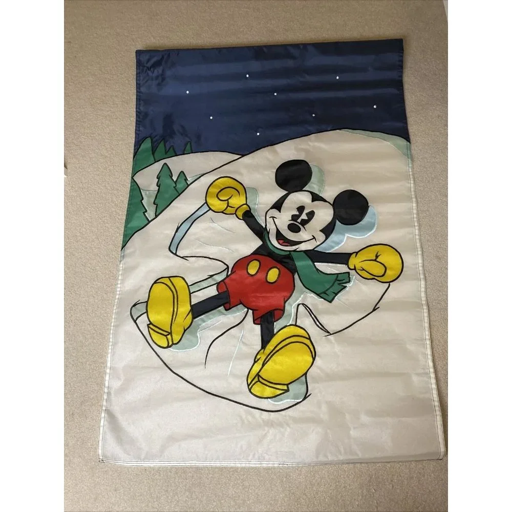 Decorative House Flag Mickey Mouse Disney Holiday Christmas Winter