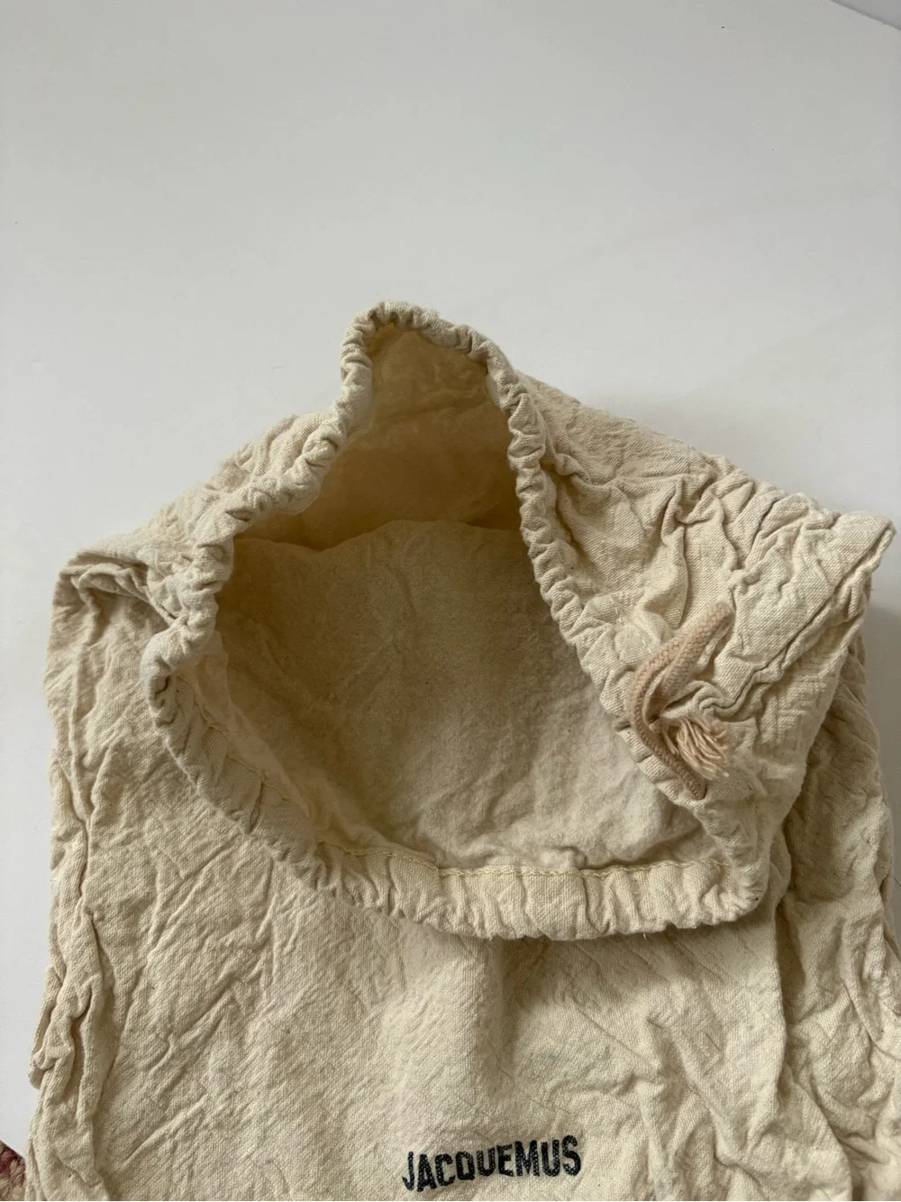 Canvas Drawstring Jacquemus Beige Tan Logo‎ Duster Bag 11*15 Shoe Bag