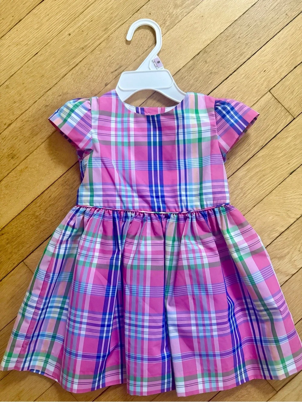 Ralph Lauren Pink Plaid Madras Baby Party Dress 9 Months Like New