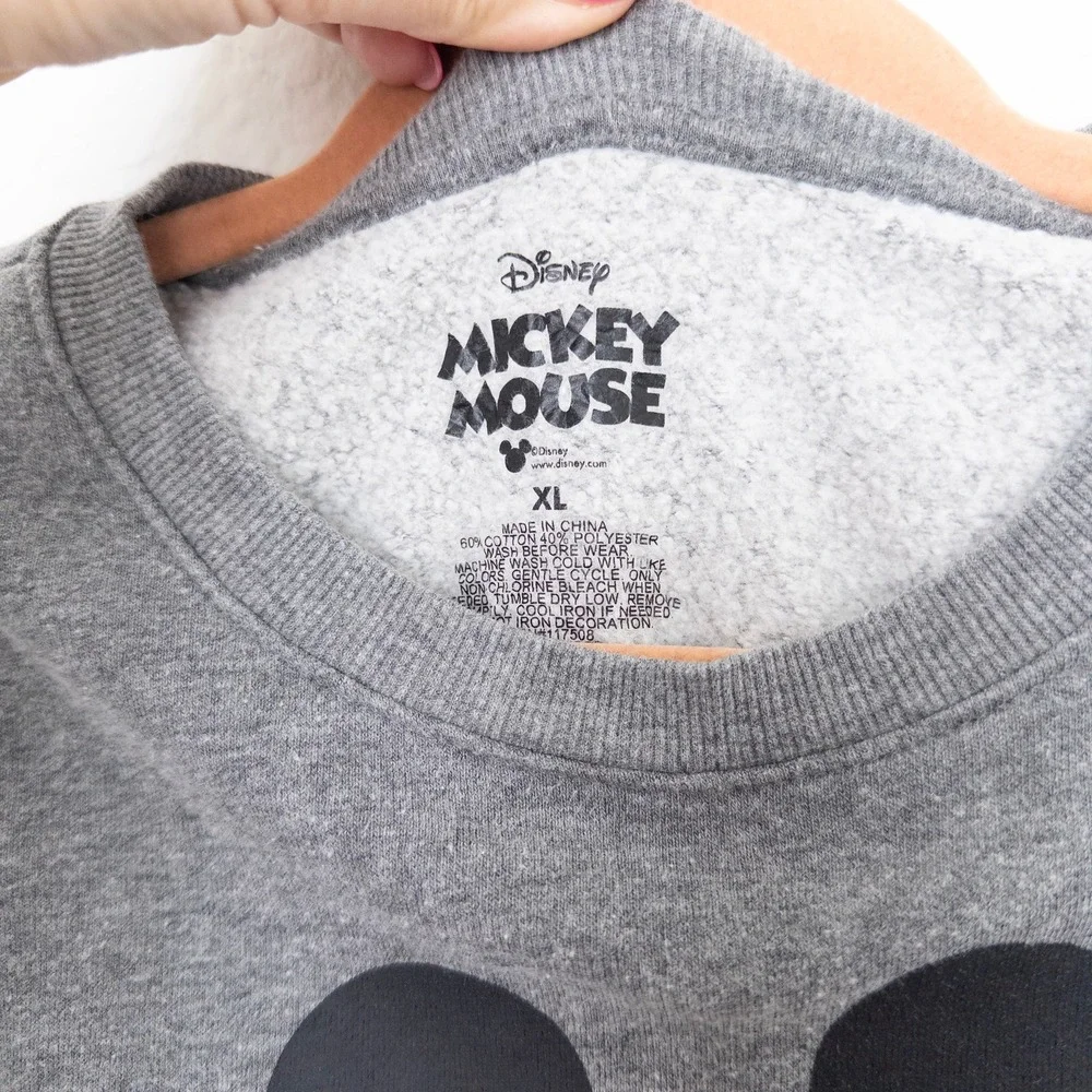 Disney Girls Sweatshirt Sweatpants‎ Set Size XL Gray Mickey Mouse Lounge Outfit