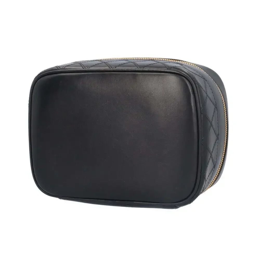 CHANEL black leather