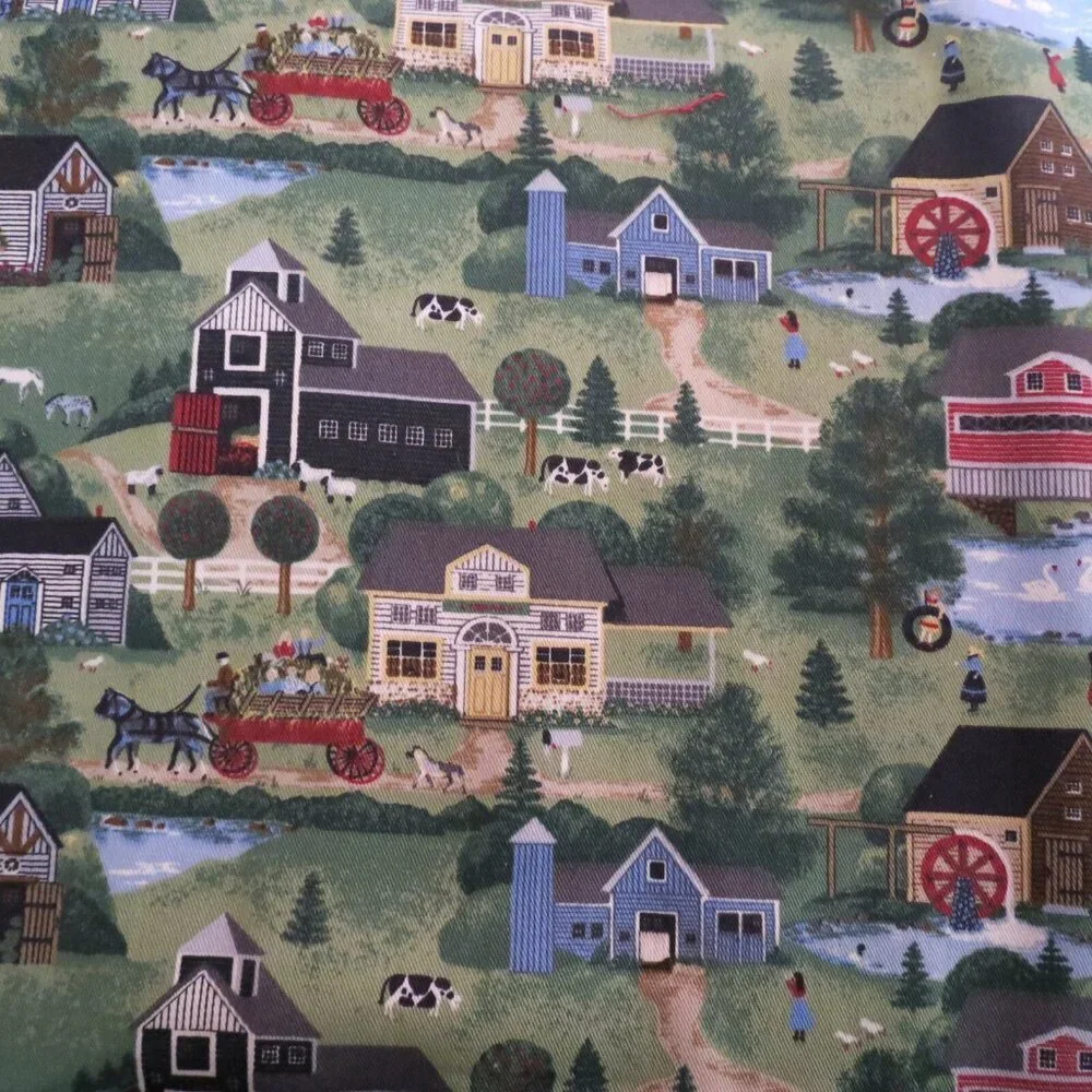 2 1/2 Decorator Fabric Primitive Farm Pottersville Vintage Town Craft Material