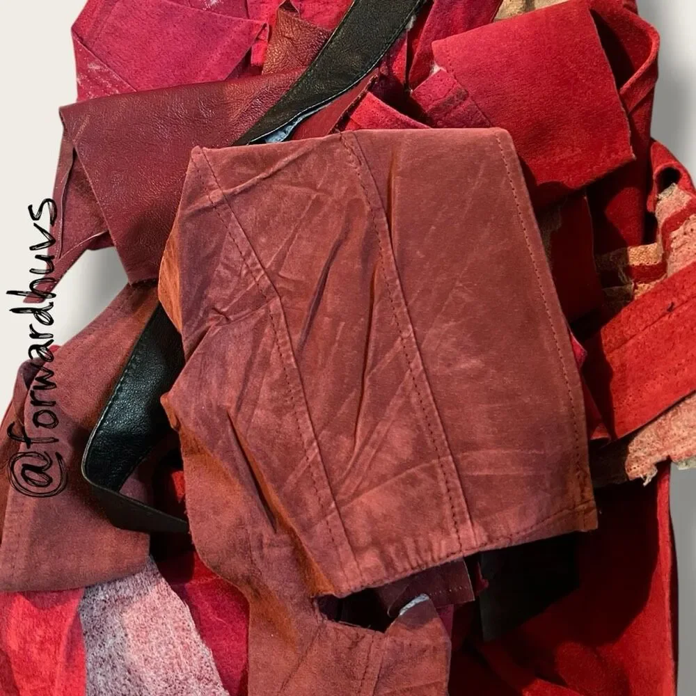 #7 Scrap Suede Sewing Pieces & Leather Crafting Material  - 2 lbs 1oz