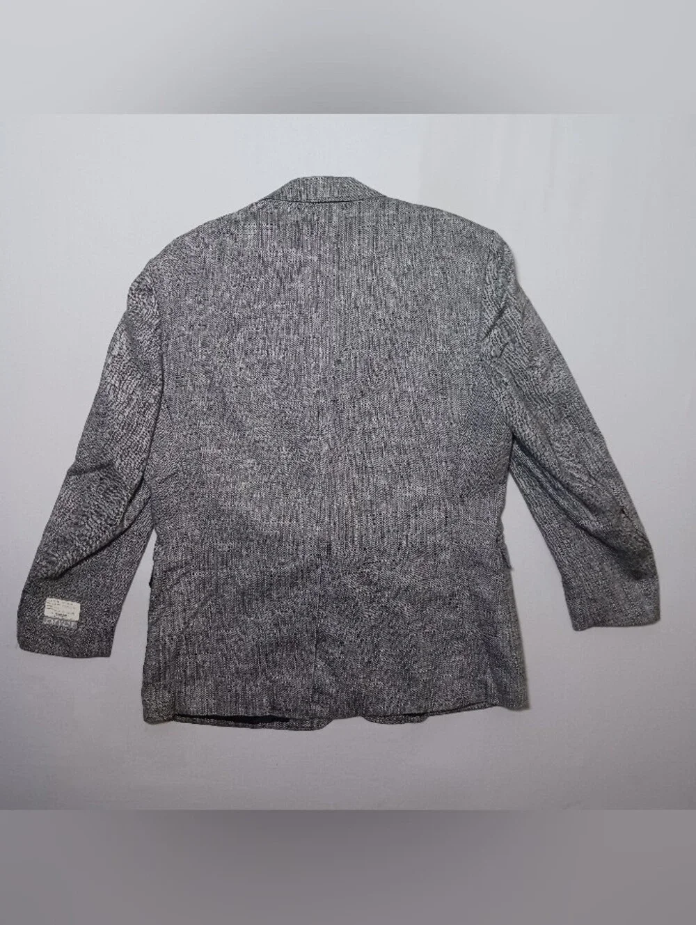 Vintage Jordache Penn Mens Linen Blend Blazer 46R Salt Pepper Tweed Deadstock