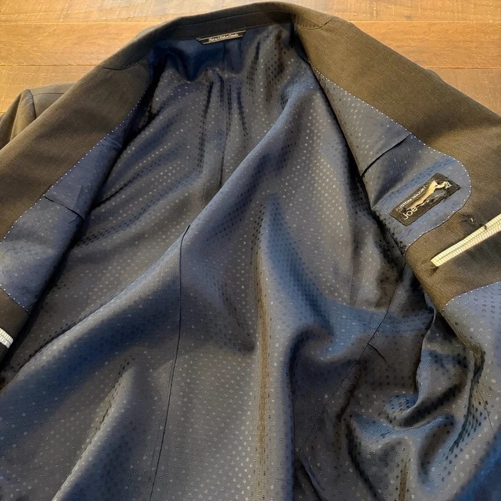 Jack Victor Classic Loro Piana Fabric Wool Charcoal Suit 48S, 40x29” FF pant