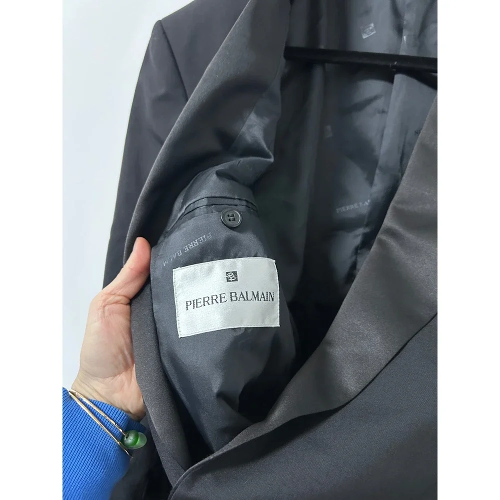 Pierre‎ Balmain Mens Black 100% Pure New Wool Tuxedo Jacket Blazer 41 Reg