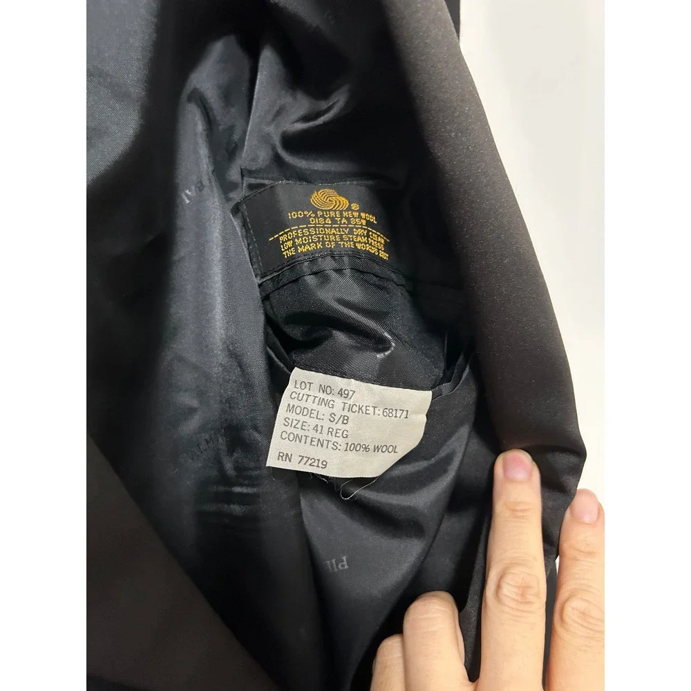 Pierre‎ Balmain Mens Black 100% Pure New Wool Tuxedo Jacket Blazer 41 Reg