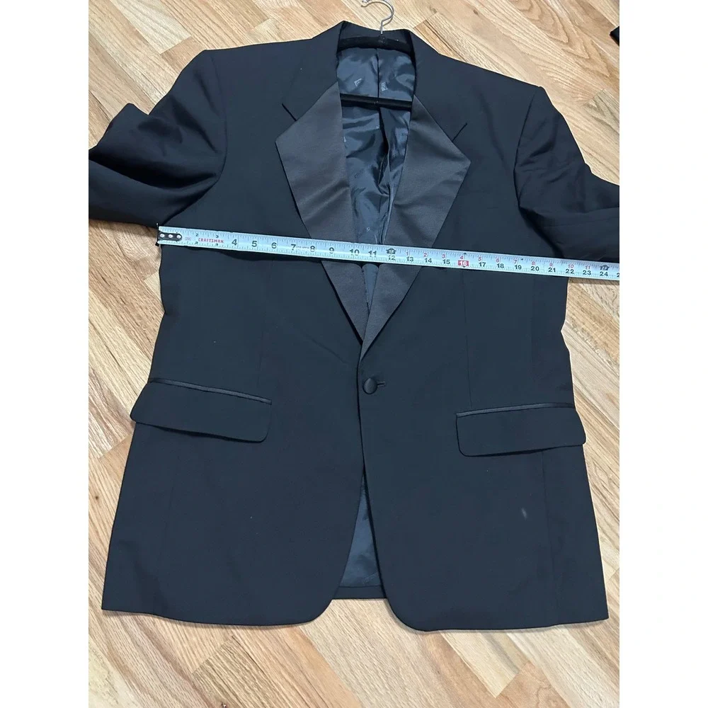Pierre‎ Balmain Mens Black 100% Pure New Wool Tuxedo Jacket Blazer 41 Reg