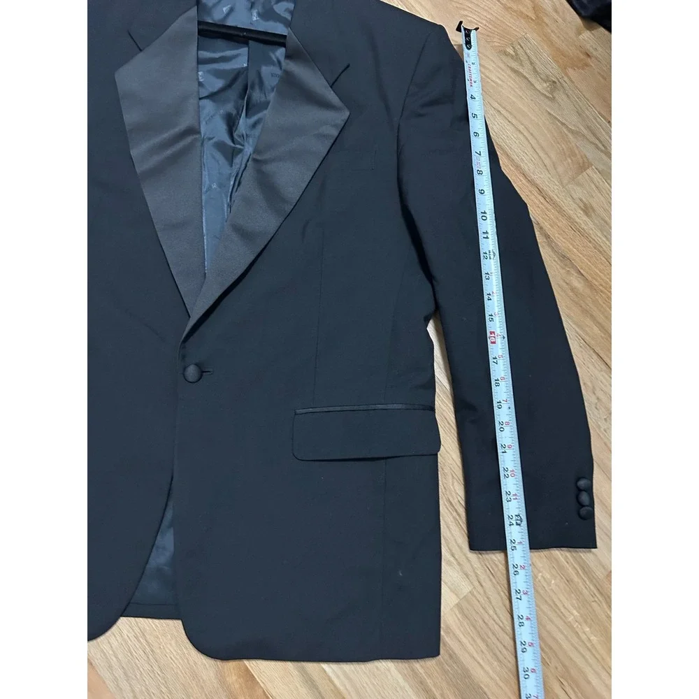Pierre‎ Balmain Mens Black 100% Pure New Wool Tuxedo Jacket Blazer 41 Reg