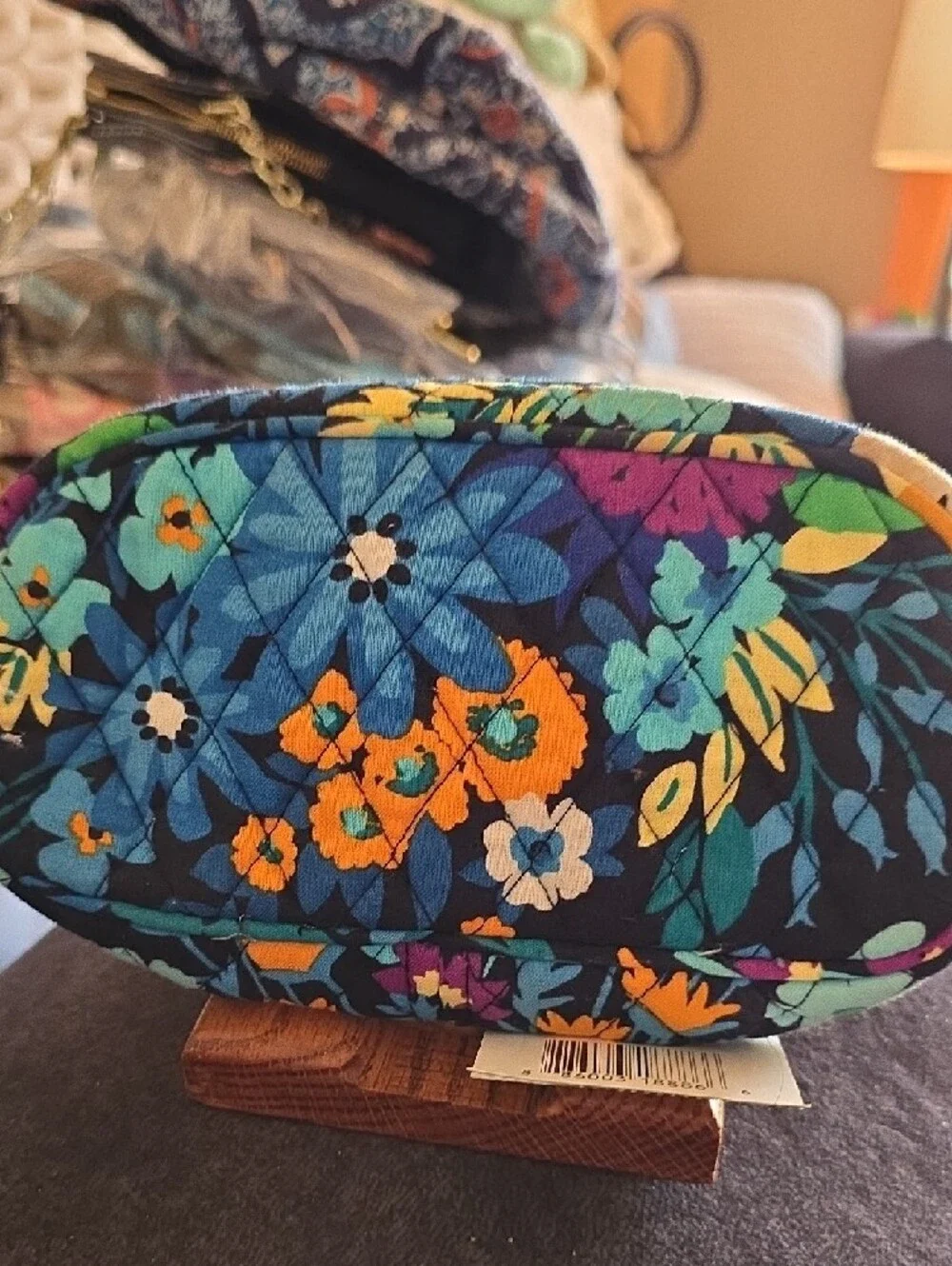 Vera Bradley Navy Multicolor Quilted Mirror Cosmetic