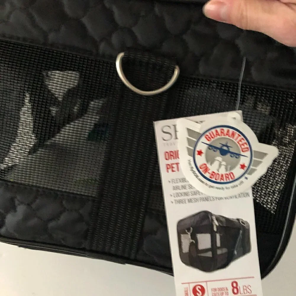 Pet Carrier, Black Lattice Stitching, Small
