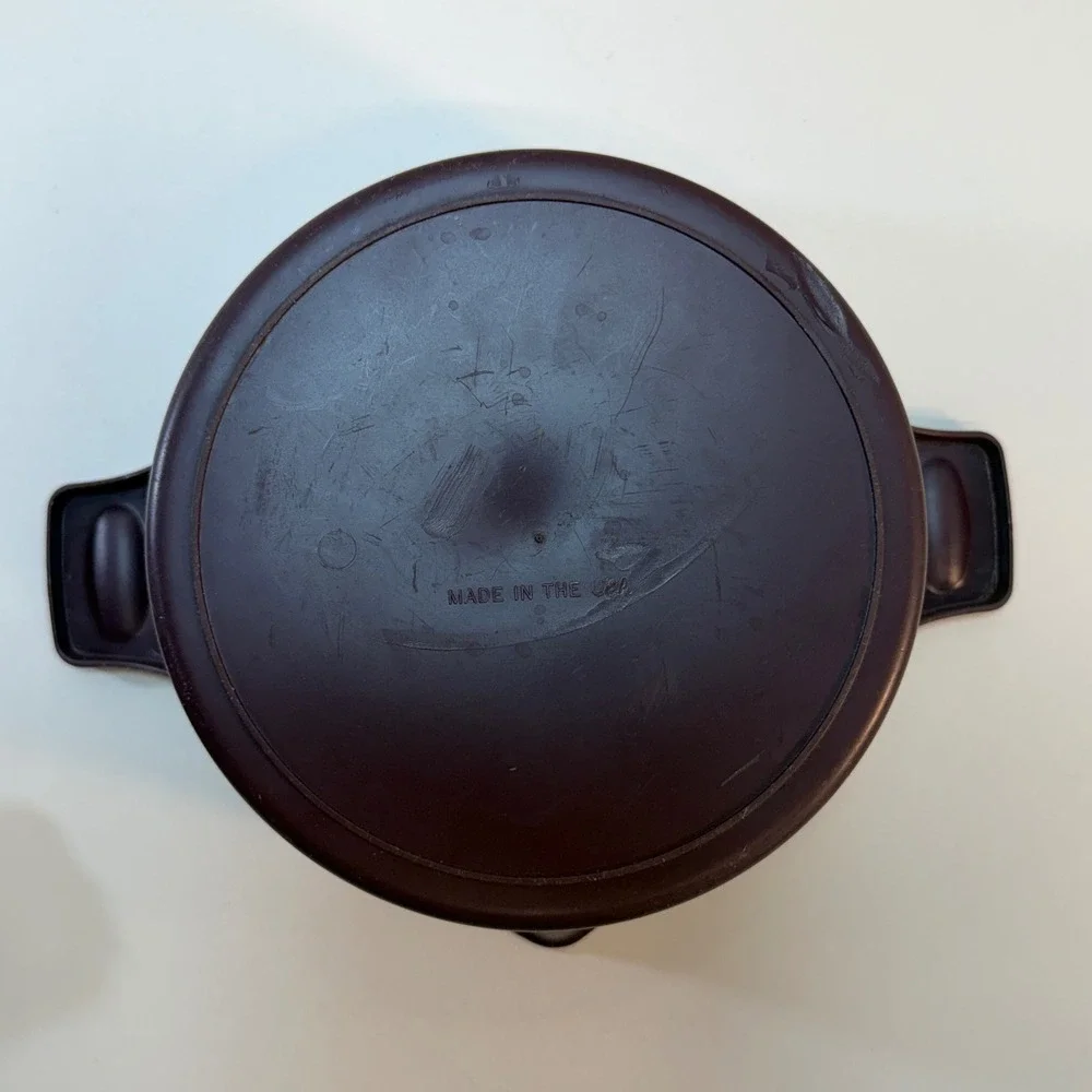 Pampered Chef Rice Cooker Plus 2 Quart Dark Purple Microwave Steamer 8 Cup READ