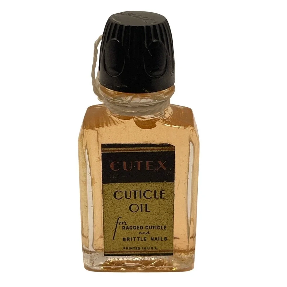 1930s CUTEX CUTICLE OIL Signed Bakelite Top PERSONAL SIZE Vintage 1934 FULL‎ NOS