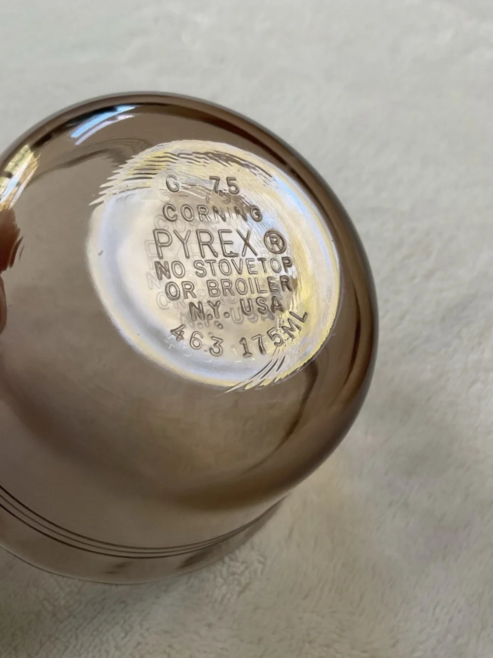 Vintage Pyrex Smoke Brown Custard Cups Set of 2 Scalloped 463 175ml