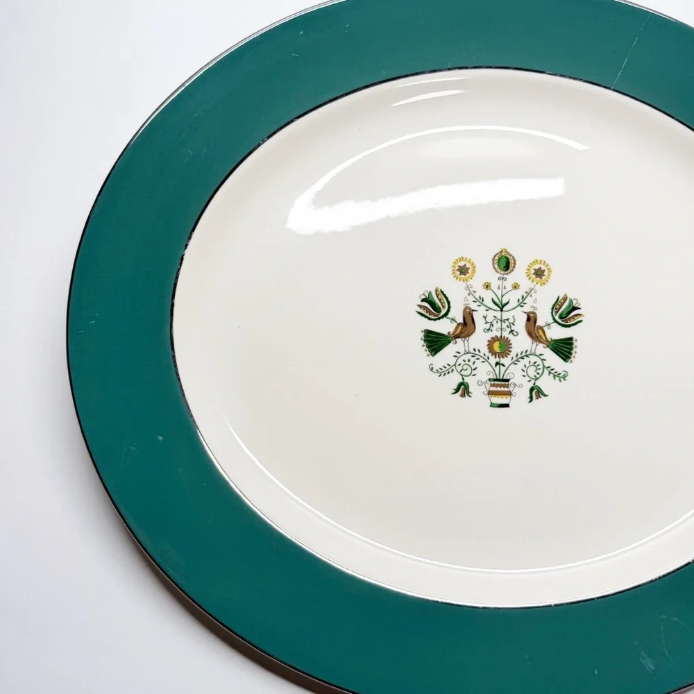 Vtg Homer Laughlin Cavalier Eggshell Persian Garden Serving Platter 15” B56N5