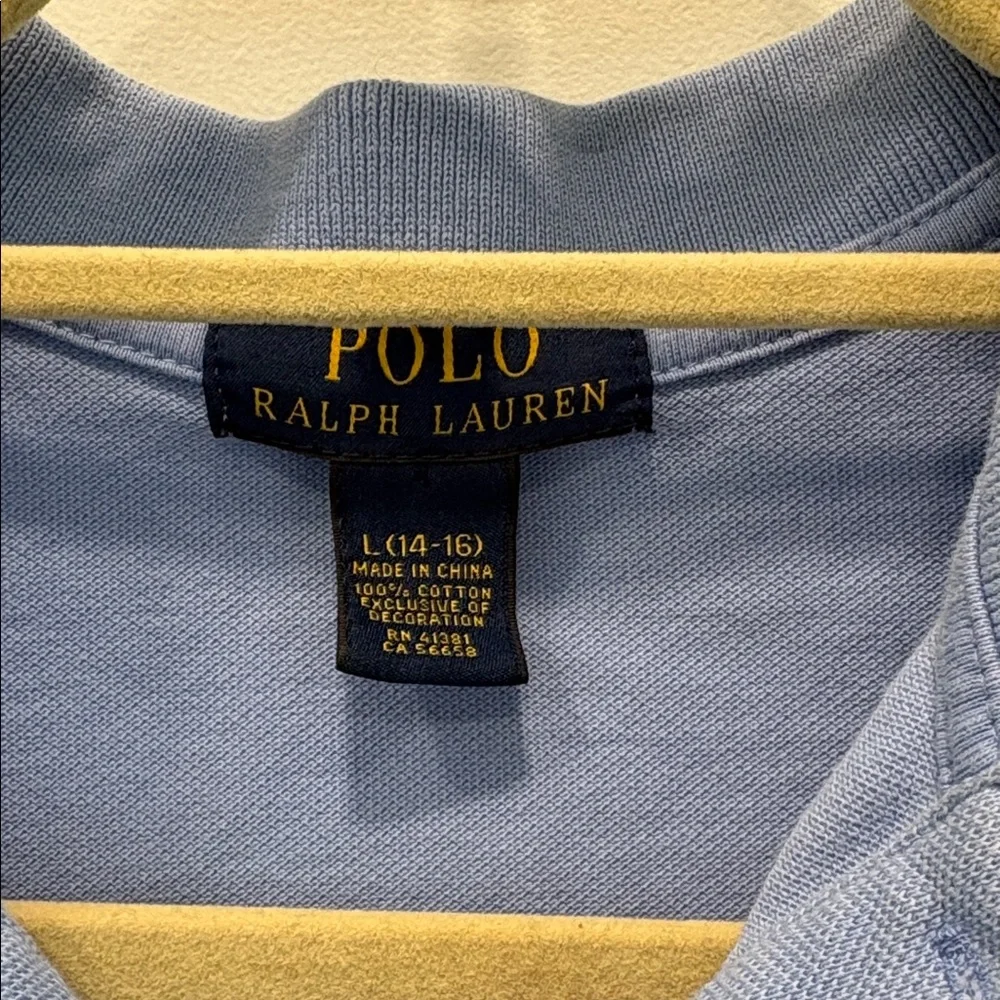 Ralph Lauren Kid’s Polo Shirt in Periwinkle Blue with Red Pony Size‎ L (14-16)
