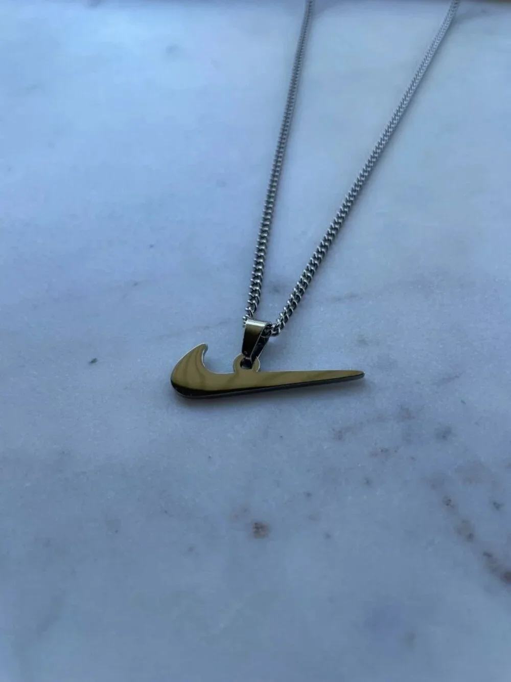 Silver Nike Necklace - Thin Chain - 20