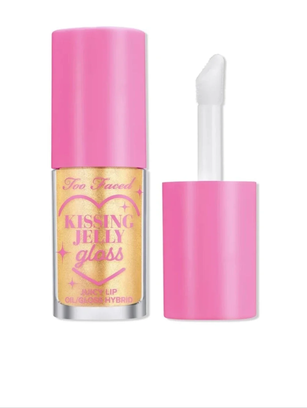 Too Faced Kissing Jelly Gloss: Pina Colada (Clear with Shimmer), .15oz, NIB