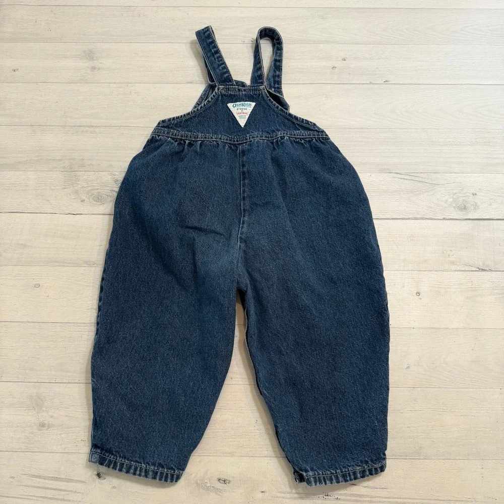 Oshkosh B'gosh vintage Pink Label‎ Bubble Overalls Size 3T Made in the USA