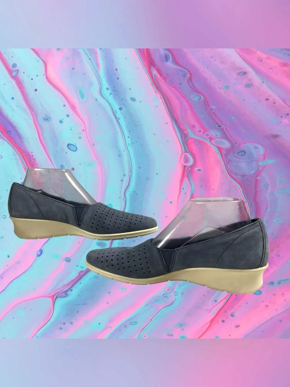 ECCO Felicia Slip-On Women’s Wedge Shoe in Blue EU 40/US 9-9.5