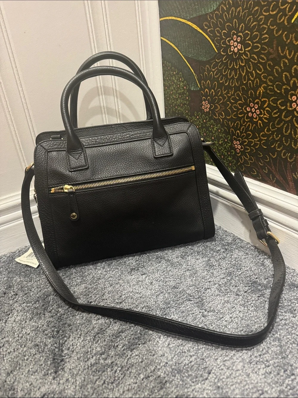 Vera Bradley Leopard Print Satchel in Tan and Black