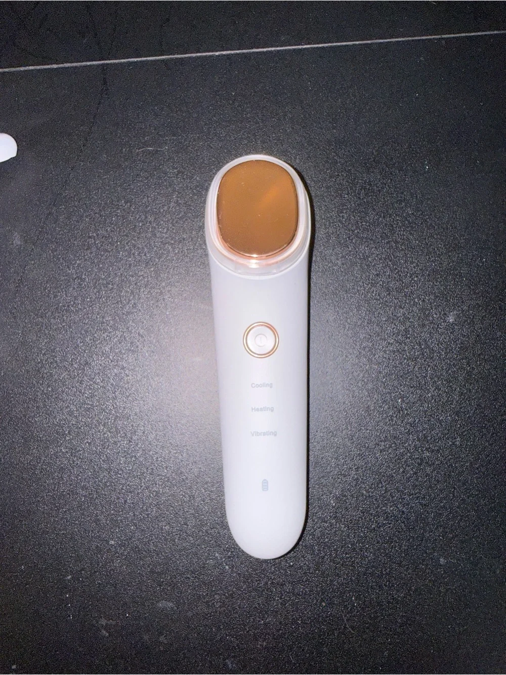 Facial Massager & Eye Tool in White with Rose Gold Accent